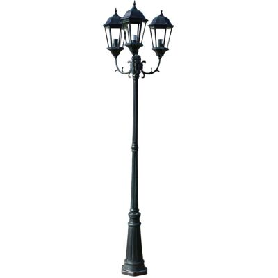 VMP Stojąca lampa ogrodowa 3-ramienna, 230 cm, ciemnozielona/czarna VMP Stojąca lampa ogrodowa 3-ramienna, 230 cm, ciemnozielona/czarna