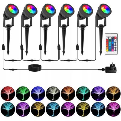 Inny producent T-SUNUS Reflektor Ogrodowy LED RGB IP65 Wodoodporny 6 Sztuk Inny producent T-SUNUS Reflektor Ogrodowy LED RGB IP65 Wodoodporny 6 Sztuk