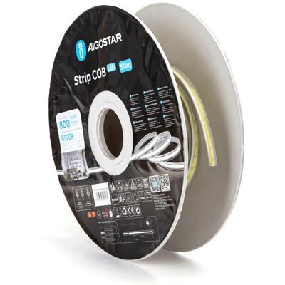 Aigostar Taśma Cob Led 230v Biała Zimna Wysokonapięciowa 50 M 8 Mm 6500k Aigostar Taśma Cob Led 230v Biała Zimna Wysokonapięciowa 50 M 8 Mm 6500k