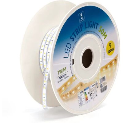 Aigostar Taśma LED biała ciepła 230V 10mm 60led/m szpula 50mb zewnętrzna IP65 Aigostar Taśma LED biała ciepła 230V 10mm 60led/m szpula 50mb zewnętrzna IP65