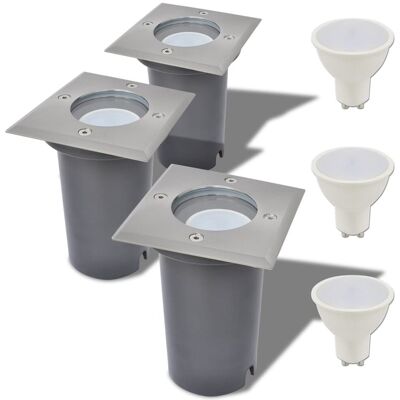 vidaXL Ogrodowe kwadratowe LED lampy na ziemię 3 szt. vidaXL Ogrodowe kwadratowe LED lampy na ziemię 3 szt.