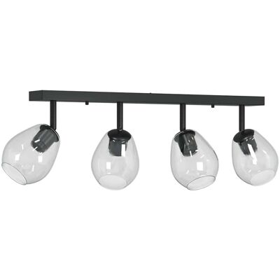 vidaXL Czarny, Przezroczysty Metal, Regulowana Lampa sufitowa vidaXL Czarny, Przezroczysty Metal, Regulowana Lampa sufitowa
