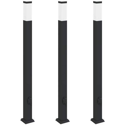 Inny producent vidaXL Słupki oświetleniowe z gniazdem 3 szt. 110 cm, czarne, IP44 Inny producent vidaXL Słupki oświetleniowe z gniazdem 3 szt. 110 cm, czarne, IP44