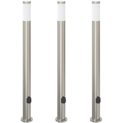 Inny producent vidaXL Słupki oświetleniowe z gniazdem 3 szt. 110 cm Stal nierdzewna IP44 Inny producent vidaXL Słupki oświetleniowe z gniazdem 3 szt. 110 cm Stal nierdzewna IP44