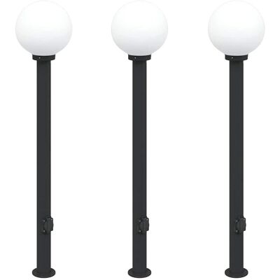 Inny producent vidaXL Słupki oświetleniowe z gniazdem 3 szt. 120 cm, czarne, IP44 Inny producent vidaXL Słupki oświetleniowe z gniazdem 3 szt. 120 cm, czarne, IP44