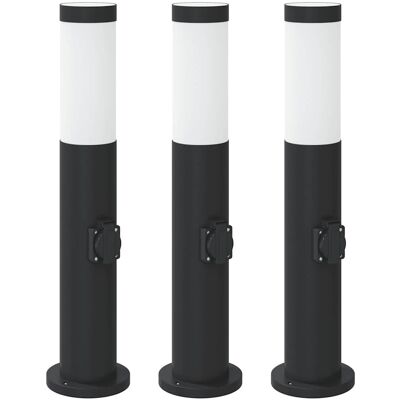 Inny producent vidaXL Słupki oświetleniowe z gniazdem 3 szt. 50 cm, stal nierdzewna IP44 Inny producent vidaXL Słupki oświetleniowe z gniazdem 3 szt. 50 cm, stal nierdzewna IP44