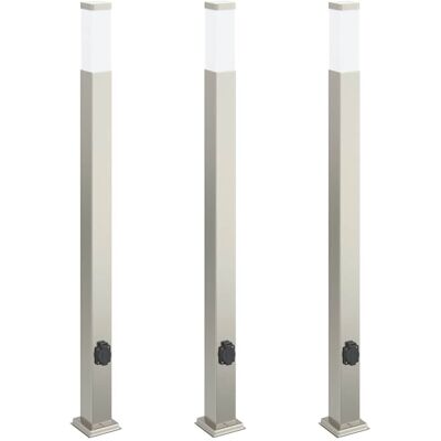 Inny producent vidaXL Słupki oświetleniowe z wyjściem 3 szt. 110 cm Stal nierdzewna IP44 Inny producent vidaXL Słupki oświetleniowe z wyjściem 3 szt. 110 cm Stal nierdzewna IP44