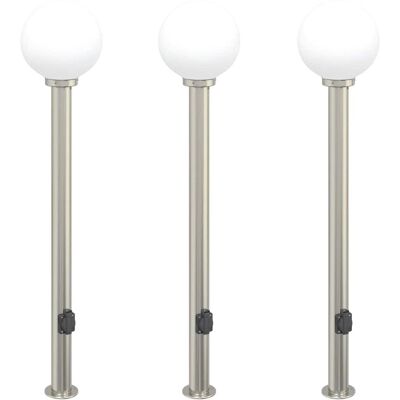 Inny producent vidaXL Słupki oświetleniowe z wyjściem 3 szt. 120 cm Stal nierdzewna IP44 Inny producent vidaXL Słupki oświetleniowe z wyjściem 3 szt. 120 cm Stal nierdzewna IP44