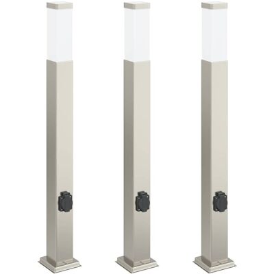Inny producent vidaXL Słupki oświetleniowe z wyjściem 3 szt. 80 cm Stal nierdzewna IP44 Inny producent vidaXL Słupki oświetleniowe z wyjściem 3 szt. 80 cm Stal nierdzewna IP44