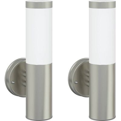 Inny producent vidaXL Zewnętrzna lampa ścienna 2 pcs Srebrny 15 x 7,5 x 33 cm Inny producent vidaXL Zewnętrzna lampa ścienna 2 pcs Srebrny 15 x 7,5 x 33 cm