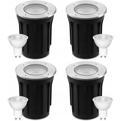 Inny producent Zestaw 4 reflektorów podłogowych do zabudowy, zewnętrzny wychylny GU10 IP67 Inny producent Zestaw 4 reflektorów podłogowych do zabudowy, zewnętrzny wychylny GU10 IP67