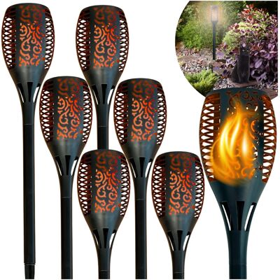 Reagle Zestaw 6x Lampa Solarna Pochodnia 33 LED, Ogrodowa Wbijana Latarnia Płomień BLIXTAR Reagle Zestaw 6x Lampa Solarna Pochodnia 33 LED, Ogrodowa Wbijana Latarnia Płomień BLIXTAR