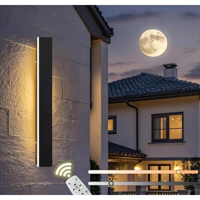 Inny producent Zewnętrzna Długa Lampa Ścienna LED z Pilotem – 16 W, Ściemnialna Inny producent Zewnętrzna Długa Lampa Ścienna LED z Pilotem – 16 W, Ściemnialna