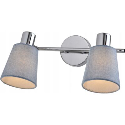 Candellux Kinkiet Pin Chrom/niebieski 2xe14 40w Tkanina Candellux Kinkiet Pin Chrom/niebieski 2xe14 40w Tkanina
