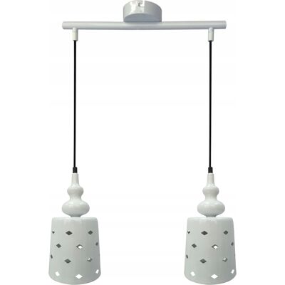 Candellux Lampa Wisząca Hamp 32-51929 Biała 2xe27 Metalowa Candellux Lampa Wisząca Hamp 32-51929 Biała 2xe27 Metalowa