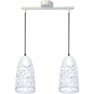 Candellux Lampa Wisząca Sabrin 2xe27 60w Biała Metal Regulowana Candellux Lampa Wisząca Sabrin 2xe27 60w Biała Metal Regulowana