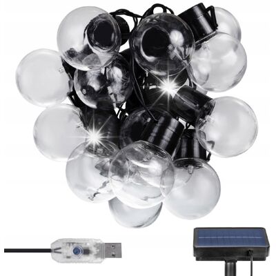 Maclean GIRLANDA SOLARNA LAMPA OGRODOWA 7M KULE 20 LED MOŻLIWOŚĆ ZASILANIA Z USB Maclean GIRLANDA SOLARNA LAMPA OGRODOWA 7M KULE 20 LED MOŻLIWOŚĆ ZASILANIA Z USB