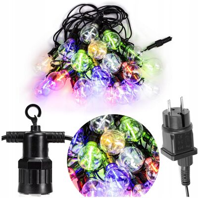 Springos Girlanda Żarówki 20 Led Multikolor Lampki Zewnętrzne Oświetlenie Na Prąd Springos Girlanda Żarówki 20 Led Multikolor Lampki Zewnętrzne Oświetlenie Na Prąd