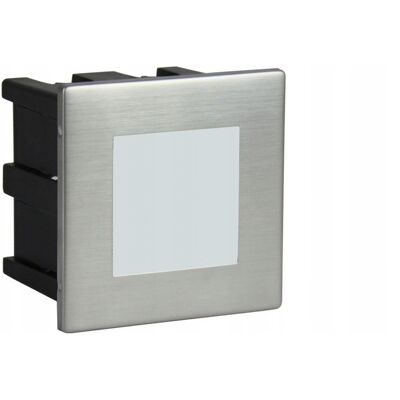 Lampa elewacyjna wpuszczana schodowa LED kwadratowa srebrna IP65 SU-MA Lampa elewacyjna wpuszczana schodowa LED kwadratowa srebrna IP65 SU-MA