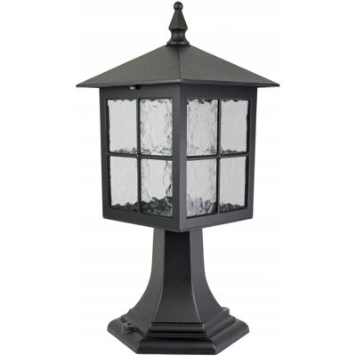 Lampa stojąca zewnętrzna klasyczna 45 cm czarna dekoracyjne szkło SU-MA Lampa stojąca zewnętrzna klasyczna 45 cm czarna dekoracyjne szkło SU-MA