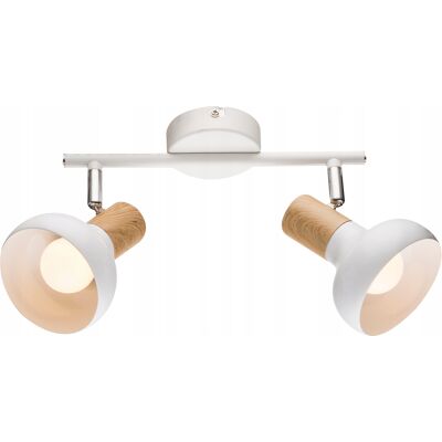 Lampa Sufitowa Biała Imitacja Drewna 2 Reflektory Ruchome 37 Cm Candellux Lampa Sufitowa Biała Imitacja Drewna 2 Reflektory Ruchome 37 Cm Candellux