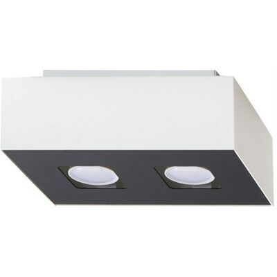 SOLLUX LIGHTING Lampa sufitowa podwójna biała czarna prostokątna 24 cm spot 2 pkt Sollux SOLLUX LIGHTING Lampa sufitowa podwójna biała czarna prostokątna 24 cm spot 2 pkt Sollux