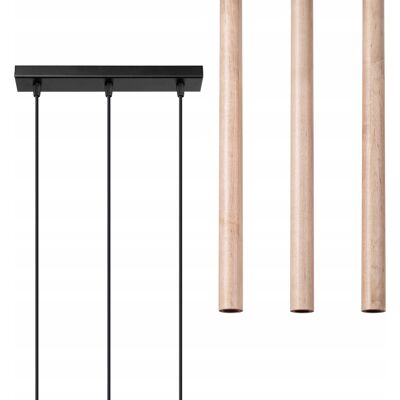 Lampa sufitowa wisząca PASTELO 3xG9 drewno/czarna SL.1267 Sollux Lighting Lampa sufitowa wisząca PASTELO 3xG9 drewno/czarna SL.1267 Sollux Lighting