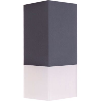 Lampa sufitowa zewnętrzna ciemna szara biała tuba prostokątna 20 cm SU-MA Lampa sufitowa zewnętrzna ciemna szara biała tuba prostokątna 20 cm SU-MA