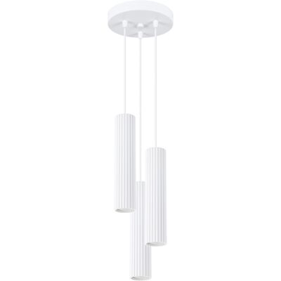 SOLLUX LIGHTING Lampa wisząca biała okrągła 3 karbowane tuby 30 cm nad stół wyspę Sollux SOLLUX LIGHTING Lampa wisząca biała okrągła 3 karbowane tuby 30 cm nad stół wyspę Sollux