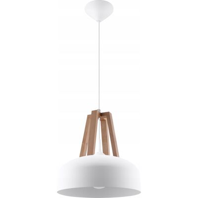 Lampa wisząca CASCO biała/drewno 60W Sollux Lighting nowoczesna Lampa wisząca CASCO biała/drewno 60W Sollux Lighting nowoczesna