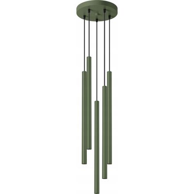 SOLLUX LIGHTING Lampa wisząca nowoczesna zielona tuby do jadalni nad wyspę 5 pkt Sollux SOLLUX LIGHTING Lampa wisząca nowoczesna zielona tuby do jadalni nad wyspę 5 pkt Sollux