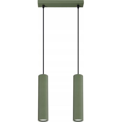 SOLLUX LIGHTING Lampa wisząca podwójna zielona karbowane tuby 30 cm nad stół wyspę Sollux SOLLUX LIGHTING Lampa wisząca podwójna zielona karbowane tuby 30 cm nad stół wyspę Sollux