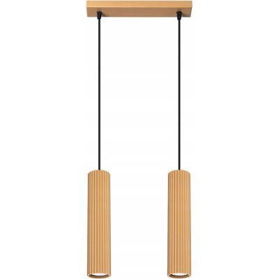 SOLLUX LIGHTING Lampa wisząca podwójna złota karbowane tuby 30 cm nad stół wyspę bar Sollux SOLLUX LIGHTING Lampa wisząca podwójna złota karbowane tuby 30 cm nad stół wyspę bar Sollux