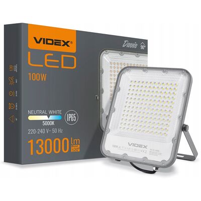 Naświetlacz halogen 100W neutralne światło 5000K 13000lm IP65 DAVIS Videx Naświetlacz halogen 100W neutralne światło 5000K 13000lm IP65 DAVIS Videx