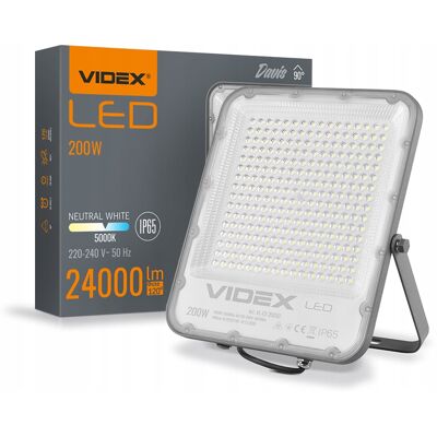Naświetlacz halogen 200W neutralne światło 5000K 24000lm IP65 DAVIS Videx Naświetlacz halogen 200W neutralne światło 5000K 24000lm IP65 DAVIS Videx