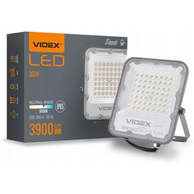 Naświetlacz halogen 30W neutralne światło 5000K 3900lm IP65 DAVIS Videx Naświetlacz halogen 30W neutralne światło 5000K 3900lm IP65 DAVIS Videx