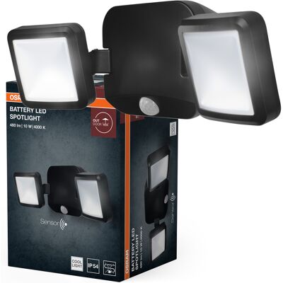 Naświetlacz Led Halogen Zewnętrzny Reflektor Podwójny 10w 4000k Na Baterie Z Czujnikiem Ruchu I Zmierzchu Ip54 Czarny Osram Naświetlacz Led Halogen Zewnętrzny Reflektor Podwójny 10w 4000k Na Baterie Z Czujnikiem Ruchu I Zmierzchu Ip54 Czarny Osram