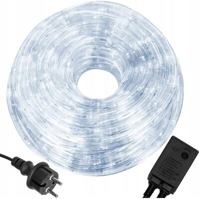 Springos Wąż Świetlny Zewnętrzny 240 Led Lampki Biały Zimny 10m Świecący Taśma Ip44 Springos Wąż Świetlny Zewnętrzny 240 Led Lampki Biały Zimny 10m Świecący Taśma Ip44