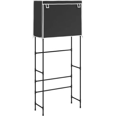 VMP 2-poziomowy stojak nad pralkę, czarny, 71x29,5x170,5 cm, żelazo VMP 2-poziomowy stojak nad pralkę, czarny, 71x29,5x170,5 cm, żelazo