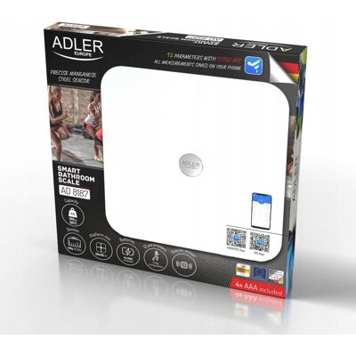 Adler Ad 8187 White Waga Łazienkowa Analityczna – Smart - Aplikacja Fitgo Adler Ad 8187 White Waga Łazienkowa Analityczna – Smart - Aplikacja Fitgo