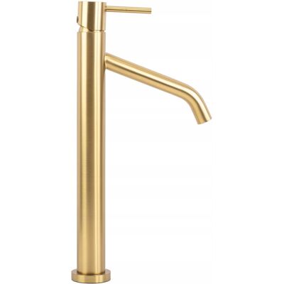 BATERIA UMYWALKOWA ZŁOTA WYSOKA 34,5cm REA LEVEL SZCZOTKOWANA DŁUGA WYLEWKA BATERIA UMYWALKOWA ZŁOTA WYSOKA 34,5cm REA LEVEL SZCZOTKOWANA DŁUGA WYLEWKA