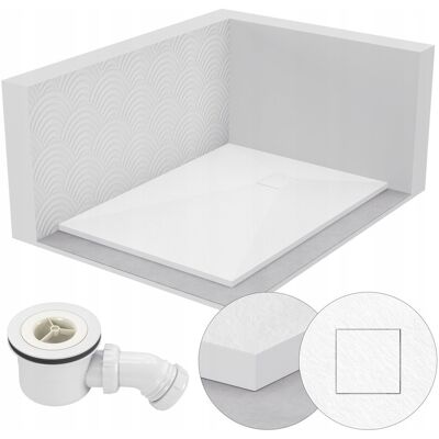 SEVANTE BRODZIK PRYSZNICOWY KWADRATOWY 80x70 WZÓR KAMIENNY SMC 2,6 CM BIAŁY + SYFON SEVANTE BRODZIK PRYSZNICOWY KWADRATOWY 80x70 WZÓR KAMIENNY SMC 2,6 CM BIAŁY + SYFON