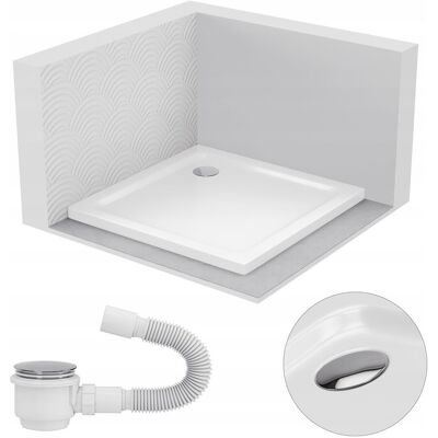 SEVANTE BRODZIK PRYSZNICOWY KWADRATOWY 80x80 SLIM NISKI 5 CM BIAŁY WHITE SYFON SEVANTE BRODZIK PRYSZNICOWY KWADRATOWY 80x80 SLIM NISKI 5 CM BIAŁY WHITE SYFON