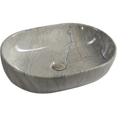 Sapho DALMA umywalka ceramiczna nablatowa 59x42 cm, grigio Sapho DALMA umywalka ceramiczna nablatowa 59x42 cm, grigio