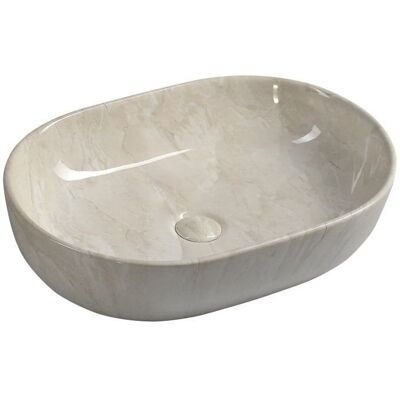 Sapho DALMA umywalka ceramiczna nablatowa 59x42 cm, marfil Sapho DALMA umywalka ceramiczna nablatowa 59x42 cm, marfil