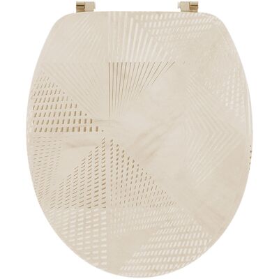 TENDANCE Deska sedesowa Velo beżowy marmur MDF z zawiasami ze stali nierdzewnej 37,5 x 46 cm TENDANCE Deska sedesowa Velo beżowy marmur MDF z zawiasami ze stali nierdzewnej 37,5 x 46 cm