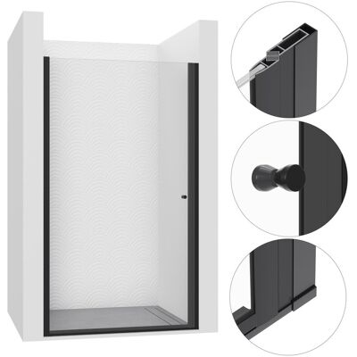 SEVANTE DRZWI PRYSZNICOWE WNĘKOWE UCHYLNE 85 CM BLACK KABINA WALK-IN SZYBA ŚCIANKA SEVANTE DRZWI PRYSZNICOWE WNĘKOWE UCHYLNE 85 CM BLACK KABINA WALK-IN SZYBA ŚCIANKA
