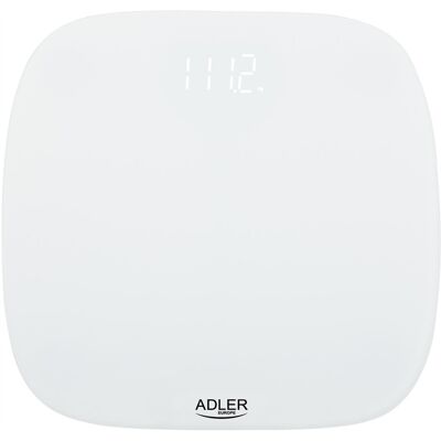 Elektroniczna Waga Łazienkowa Led Szklana Do 180kg Biała + Baterie Adler Elektroniczna Waga Łazienkowa Led Szklana Do 180kg Biała + Baterie Adler