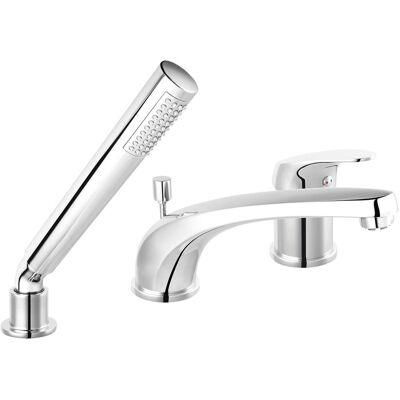FERRO ONE BATERIA WANNOWA 3-OTWOROWA Z ZESTAWEM NATRYSKOWYM, CHROM, NOWOCZESNY DESIGN FERRO ONE BATERIA WANNOWA 3-OTWOROWA Z ZESTAWEM NATRYSKOWYM, CHROM, NOWOCZESNY DESIGN