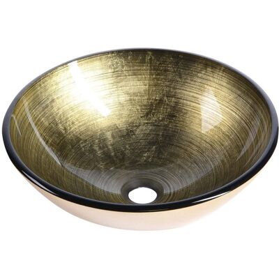 Sapho FIANNA szklana umywalka nablatowa Ø 42 cm, brązowy Sapho FIANNA szklana umywalka nablatowa Ø 42 cm, brązowy